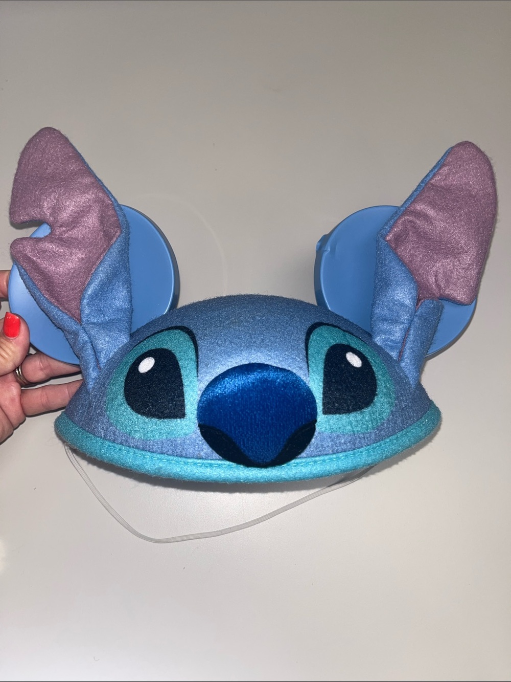 Disney Adult Stitch Plush Ear Hat in Blue with Purple Accents